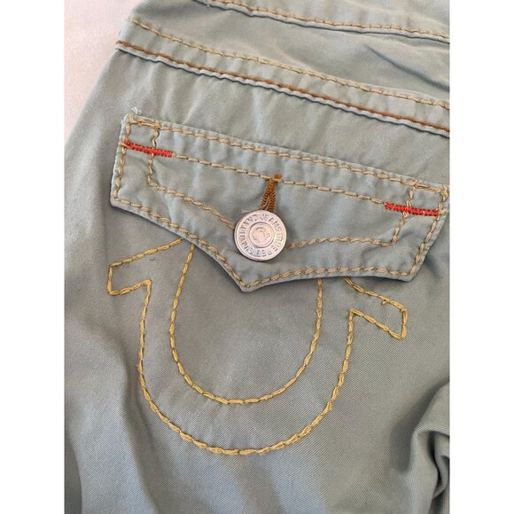 Y2K True Religion Joey Short Big Row 27" Waist USA Made Jeans - Picture 6 of 8